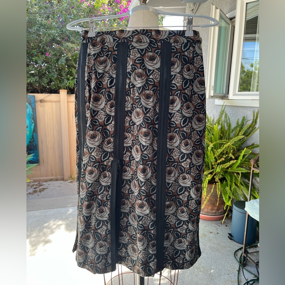 Dick & Jayne UNIQUE 6 Zipper Skirt Small Cotton Zip To Waist Create Your Shape!